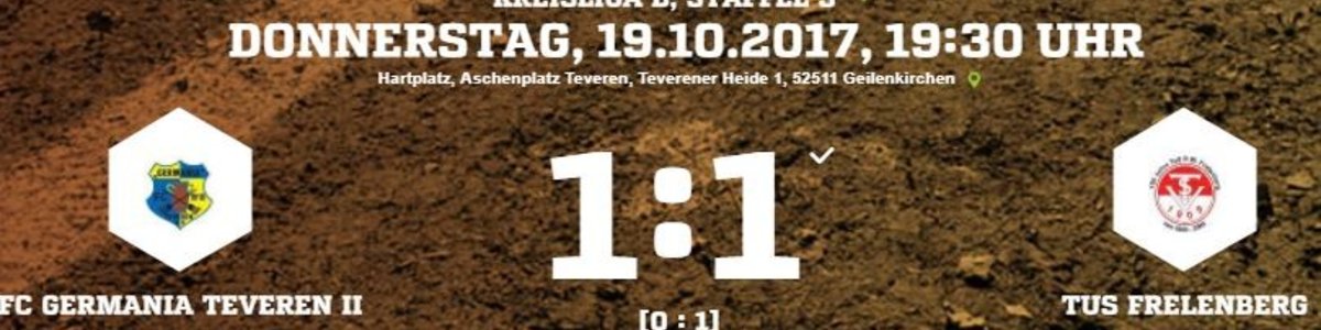 Germania II schafft Ausgleich in letzter Minute. 1:1 gegen Frelenberg