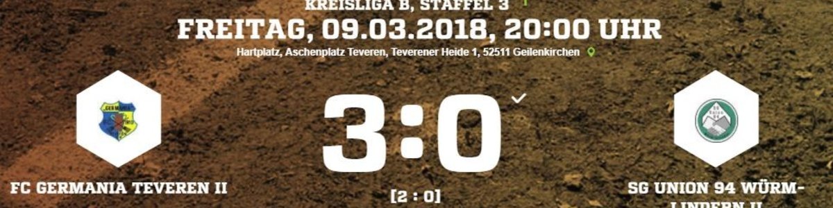 Gelungener Auftakt für Germania II - 3:0 gegen Würm/Lindern II