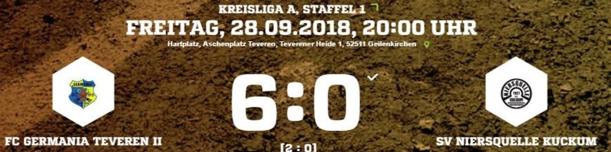 Germania II mit dem ersten Saisonsieg. 6:0 gegen Kuckum