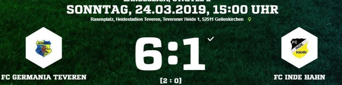 Germania I gegen FC Inde/Hahn weiter in Torlaune - 6:1