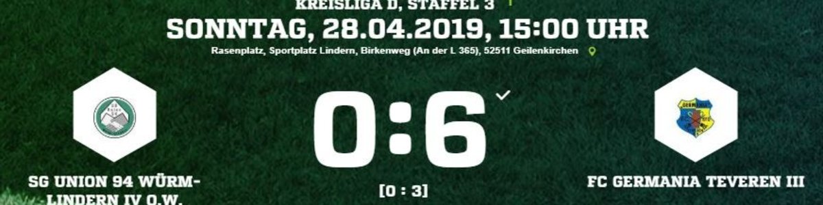 Germania 6:0 gegen Würm/Lindern IV bringt keine Punkte