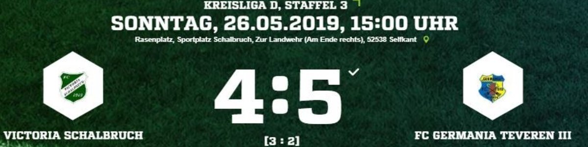 Germania III nach 0:3 noch 5:4 Sieger in Schalbruch